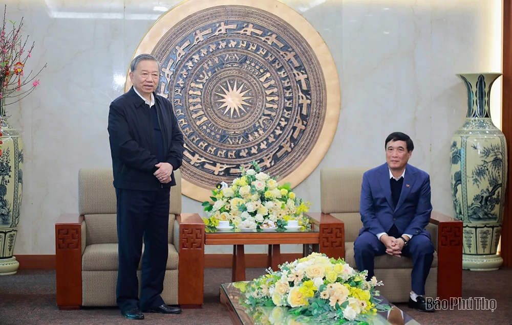 Tổng Bí thư Tô Lâm thăm, làm việc với lãnh đạo tỉnh Phú Thọ