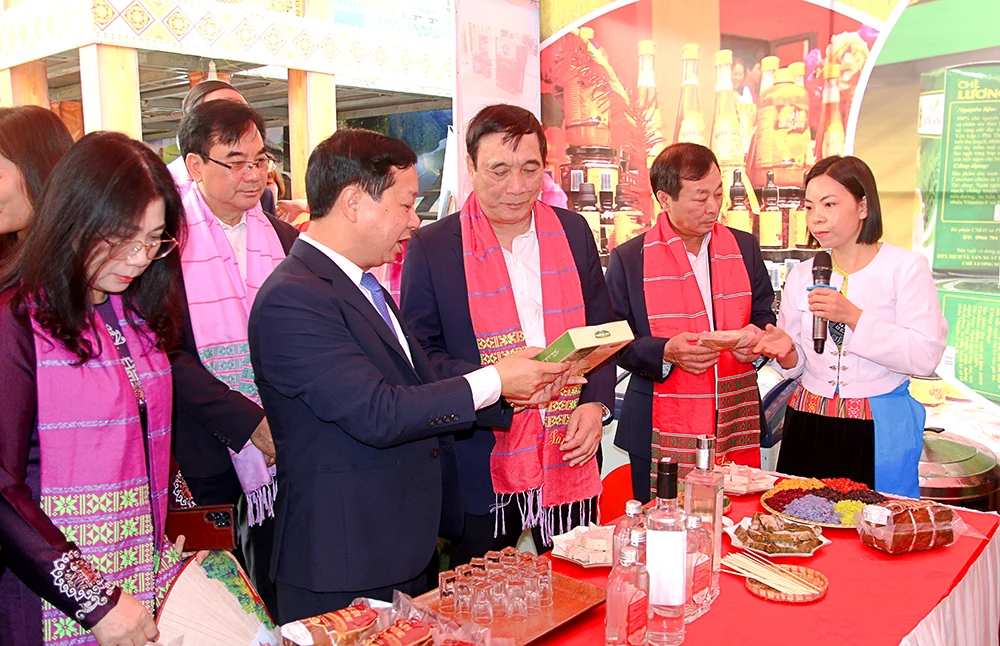 Các đồng chí lãnh đạo tỉnh thăm Hội trại Văn hóa