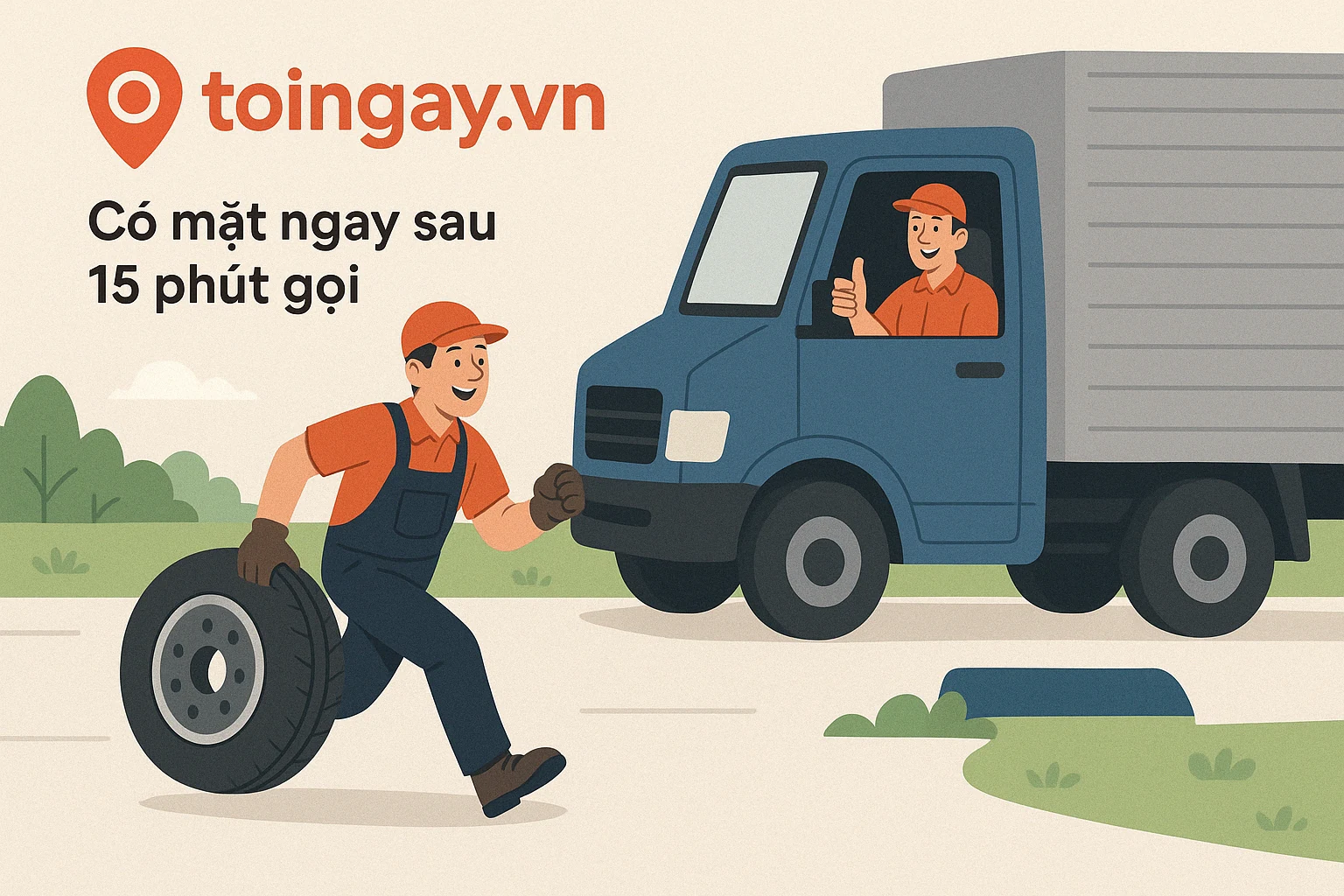 Toingay - Nền tảng vá vỏ ô tô lưu động tận nơi