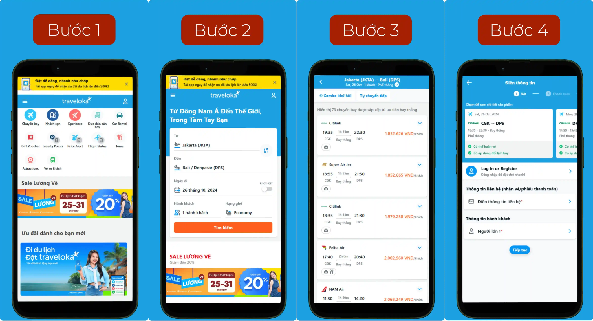 Bật mí cách đặt vé máy bay nhanh chóng trên Traveloka