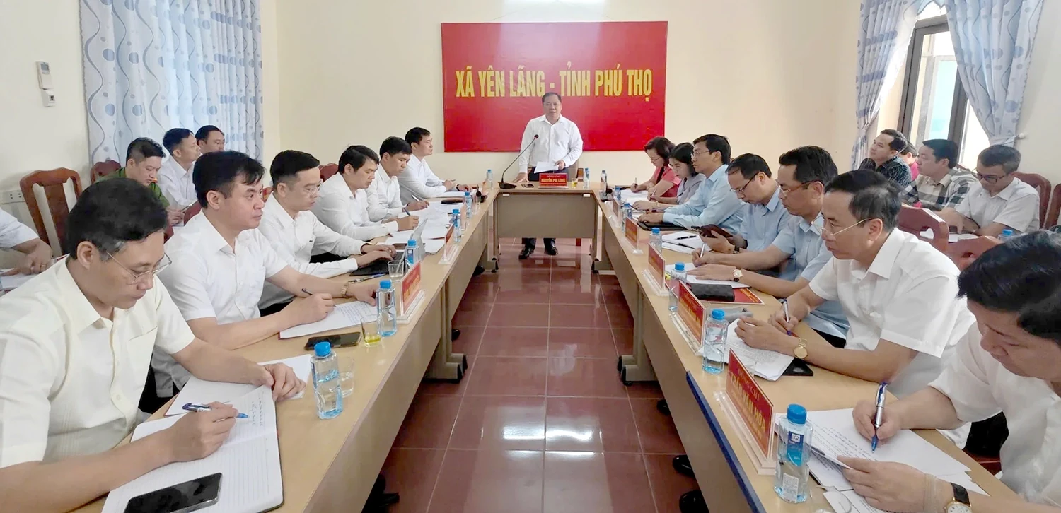 Phó Bí thư Thường trực Tỉnh ủy Nguyễn Phi Long kiểm tra thực tế tại xã Yên Lãng