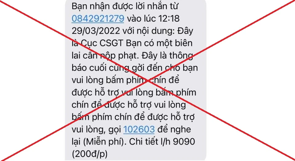 Cảnh báo lừa đảo liên quan đến phạt nguội giao thông