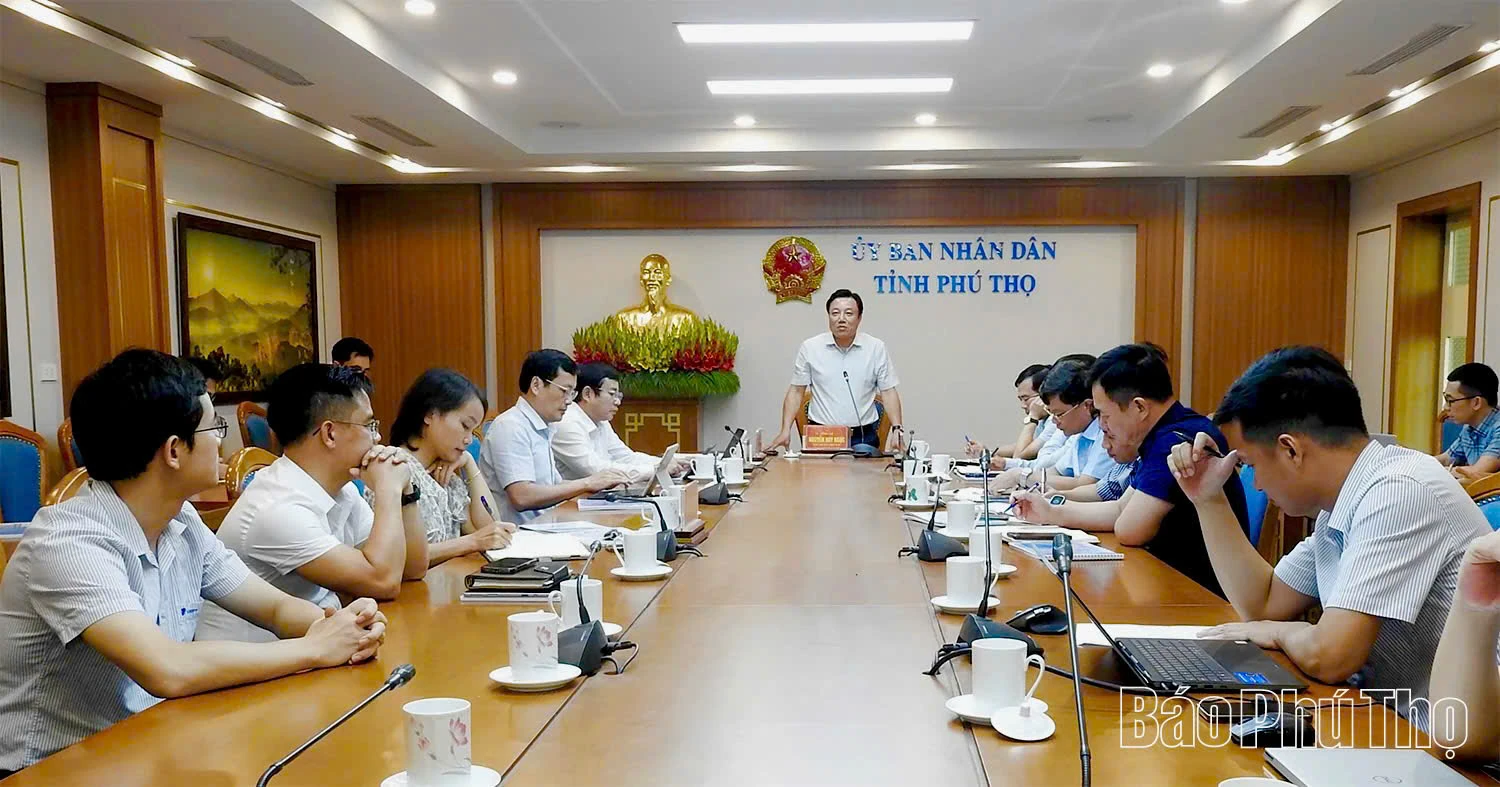 Phó Chủ tịch UBND tỉnh Nguyễn Huy Ngọc nghe báo cáo công tác chuẩn bị lễ khánh thành dự án Nhà Văn hóa nghệ thuật tỉnh và sử dụng trí tuệ nhân tạo hỗ trợ giải quyết thủ tục hành chính công