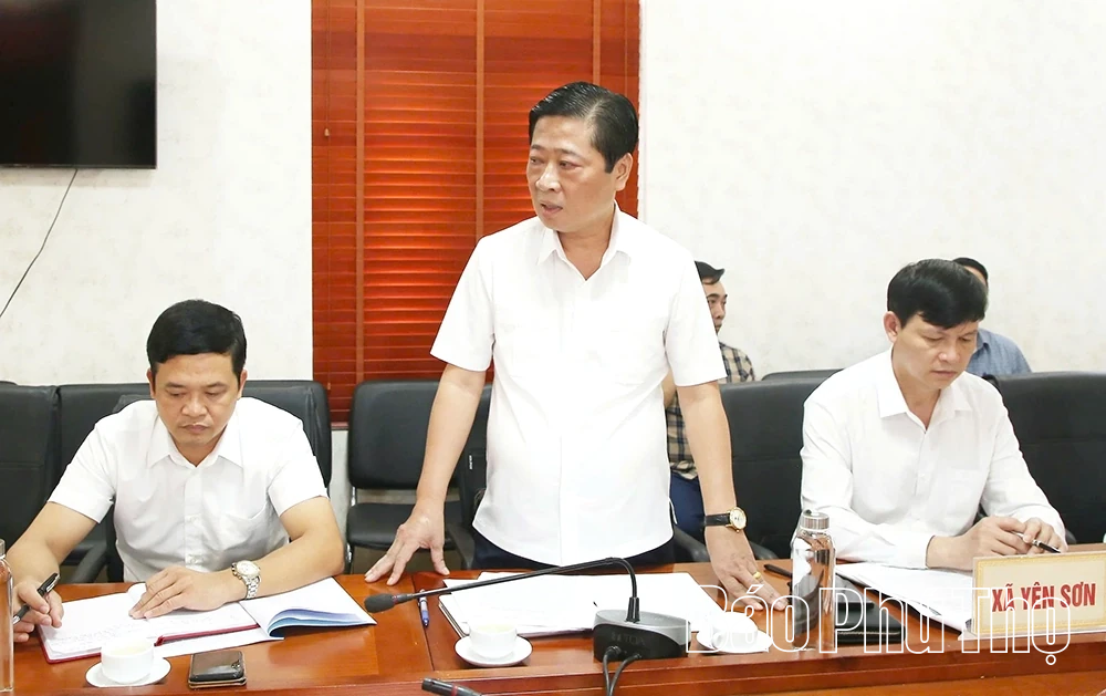 Thường trực HĐND tỉnh làm việc với các xã Yên Sơn, Tu Vũ, Thanh Thủy