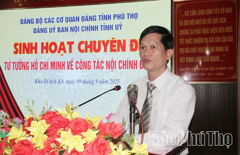 Sinh hoạt Chuyên đề “Tư tưởng Hồ Chí Minh về công tác Nội chính Đảng”