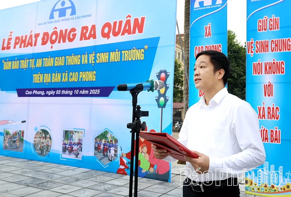 Ra quân xây dựng Cao Phong sáng – xanh – sạch – đẹp, an toàn giao thông