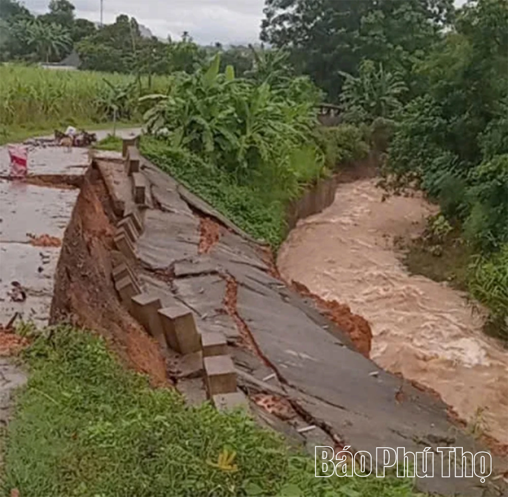 Xã Mường Bi: Sạt lở đường quản lý vận hành hồ Chù Bụa và thiệt hại 107ha lúa, hoa màu