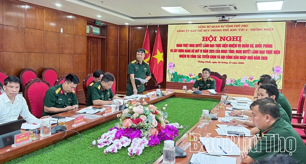 Ban Chỉ huy phòng thủ khu vực 2 - Thống Nhất quán triệt Nghị quyết lãnh đạo thực hiện nhiệm vụ QP-QSĐP và công tác tuyển quân năm 2026