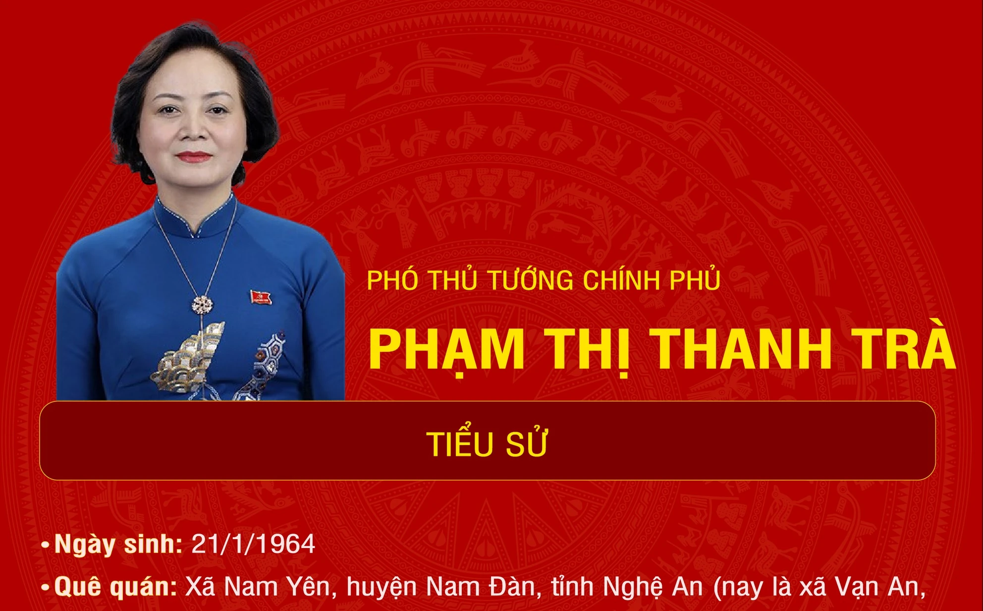 Tiểu sử Phó Thủ tướng Phạm Thị Thanh Trà