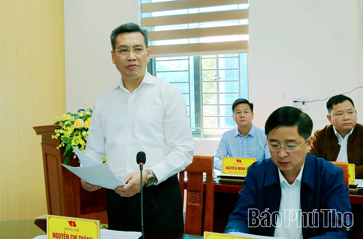 Phó Bí thư Thường trực Tỉnh ủy Bùi Văn Quang làm việc với Ban Thường vụ Đảng ủy các xã Đông Thành, Chí Tiên, Liên Minh