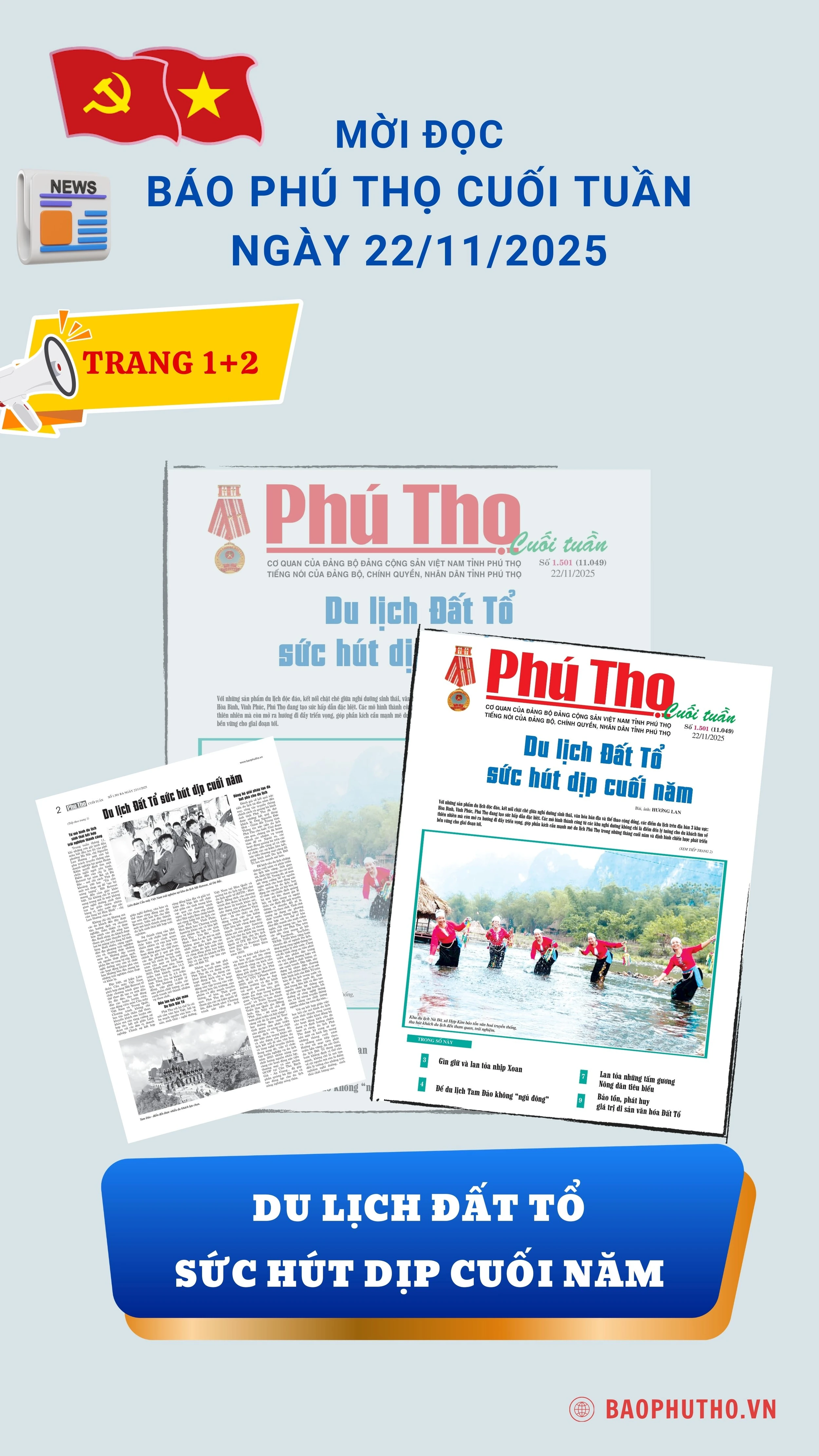 Báo Phú Thọ: Mời đọc Báo Phú Thọ Cuối tuần phát hành ngày 22-11-2025