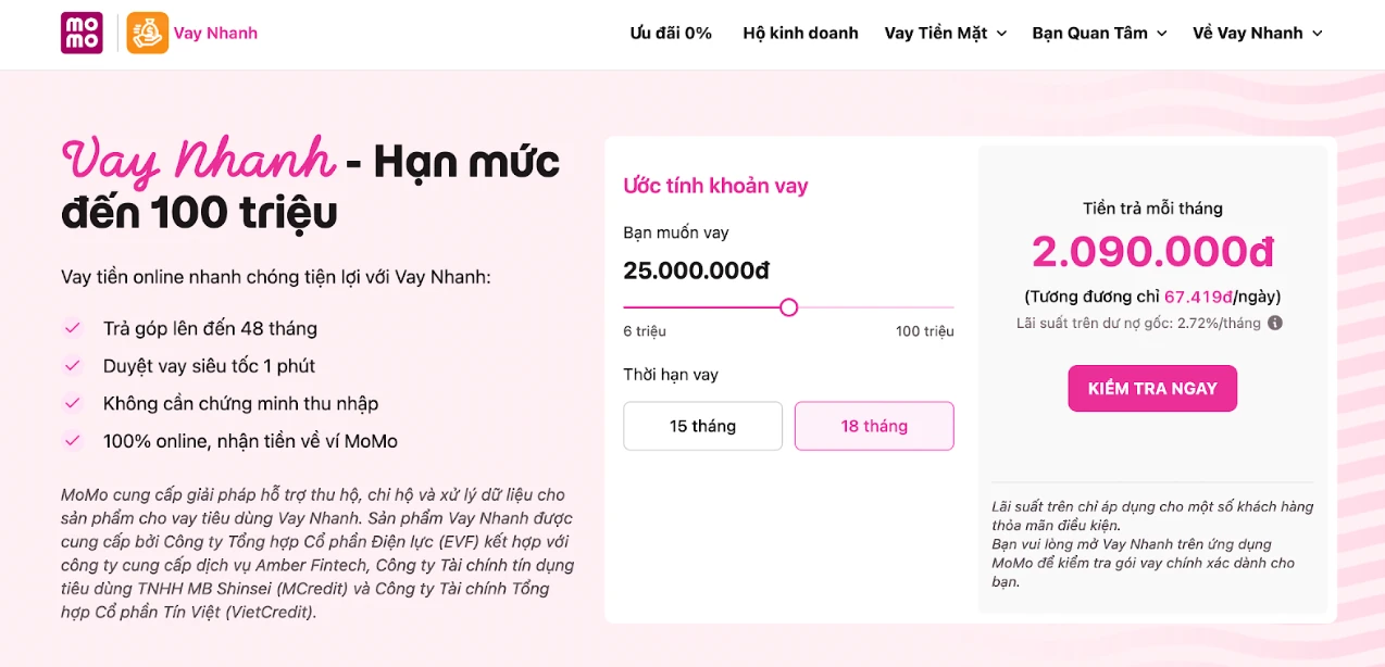 Giải pháp vay tiền an toàn, minh bạch cho người dân trong thời đại số từ Vay Nhanh trên MoMo