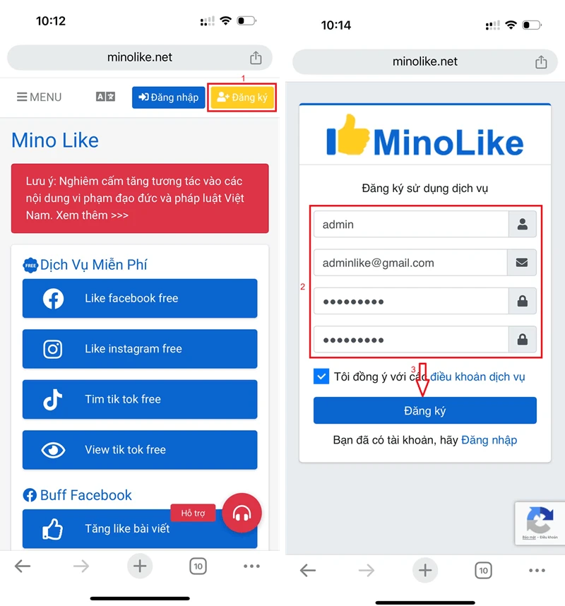 Tăng tương tác TikTok (tim, view, fl) an toàn, giá rẻ tại Minolike