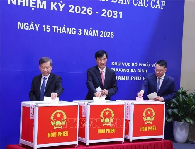 Tổng Bí thư Tô Lâm bỏ phiếu bầu cử tại phường Ba Đình, Hà Nội