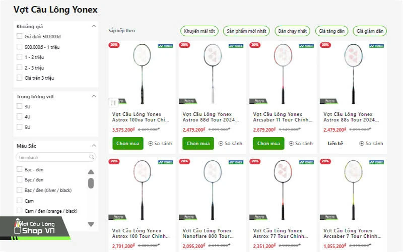 Vợt Cầu Lông Shop và hệ sinh thái sản phẩm chính hãng