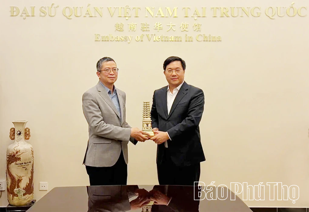 Đoàn đại biểu tỉnh Phú Thọ thăm và làm việc với Đại sứ quán Việt Nam tại Trung Quốc