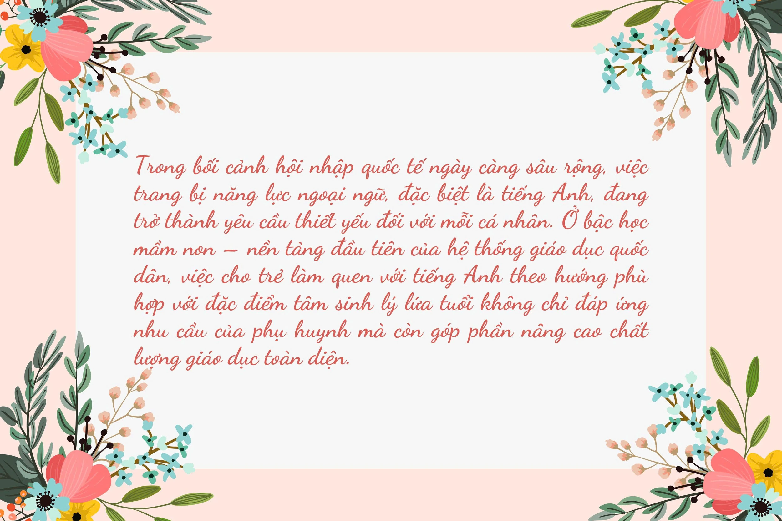 Khơi mở tiếng Anh cho trẻ mầm non