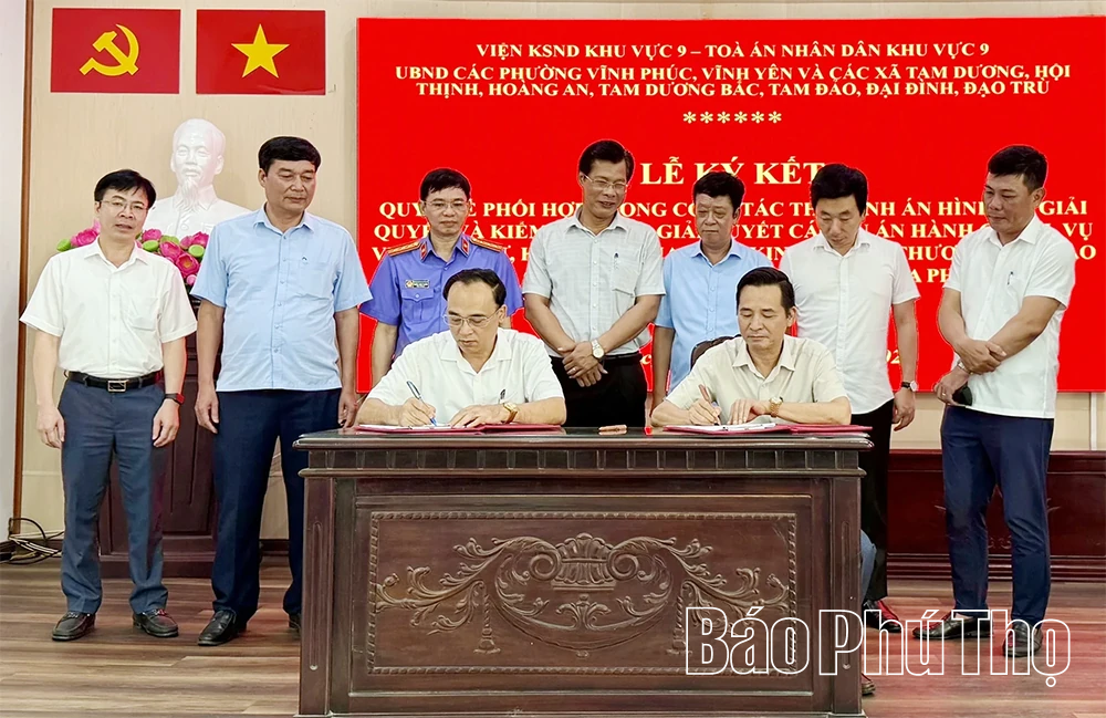 Ký kết quy chế phối hợp trong công tác tư pháp và thi hành án hình sự tại cộng đồng