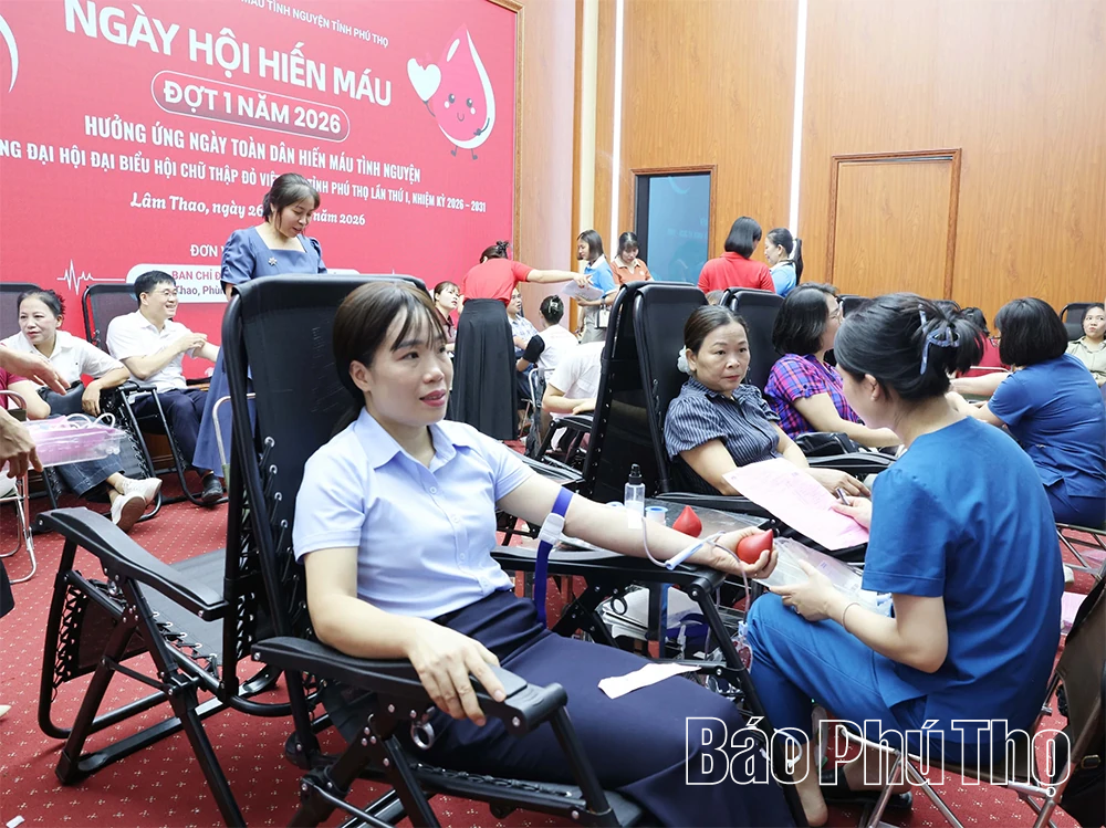Tiếp nhận 470 đơn vị máu tại Ngày hội hiến máu đợt I năm 2026