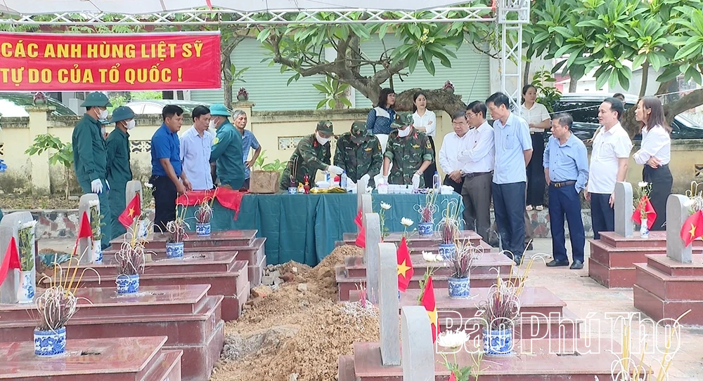 Triển khai lấy mẫu hài cốt liệt sĩ tại các nghĩa trang liệt sĩ xã Hoàng An