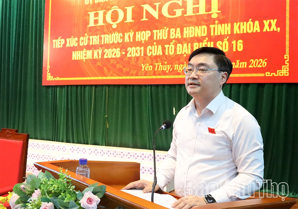 Tổ đại biểu số 16 HĐND tỉnh tiếp xúc cử tri trước Kỳ họp thứ Ba tại các xã vùng Yên Thủy và Lạc Sơn