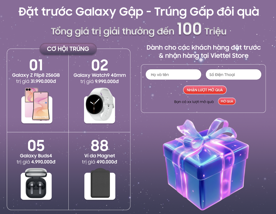 Ưu đãi đặt trước Samsung Galaxy Z Series mới nhất tại Viettel Store