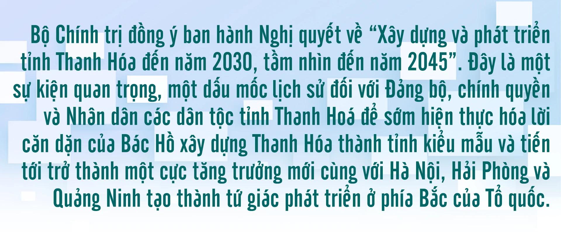 Những dấu mốc quan trọng hoàn thành Đề án Xây dựng và phát triển tỉnh Thanh Hóa đến năm 2030, tầm nhìn đến năm 2045