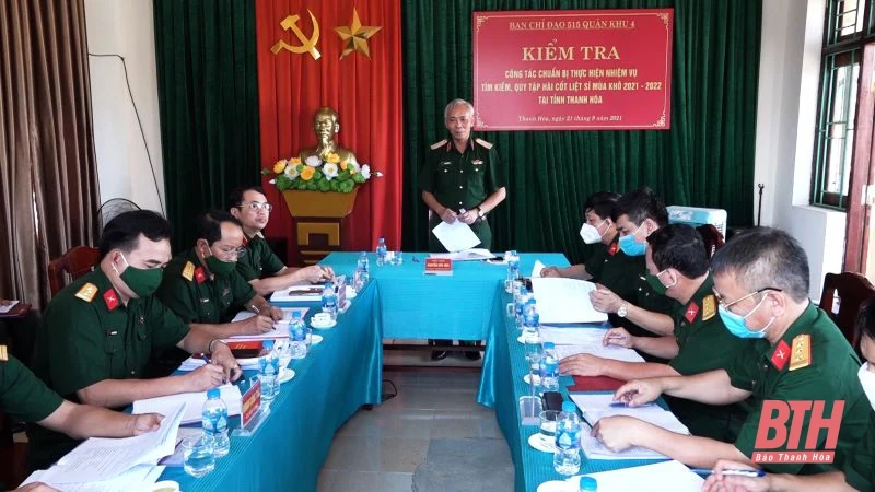 Ban Chỉ đạo 515 Quân khu 4 kiểm tra công tác chuẩn bị tìm kiếm, quy tập hài cốt liệt sĩ tại Thanh Hóa