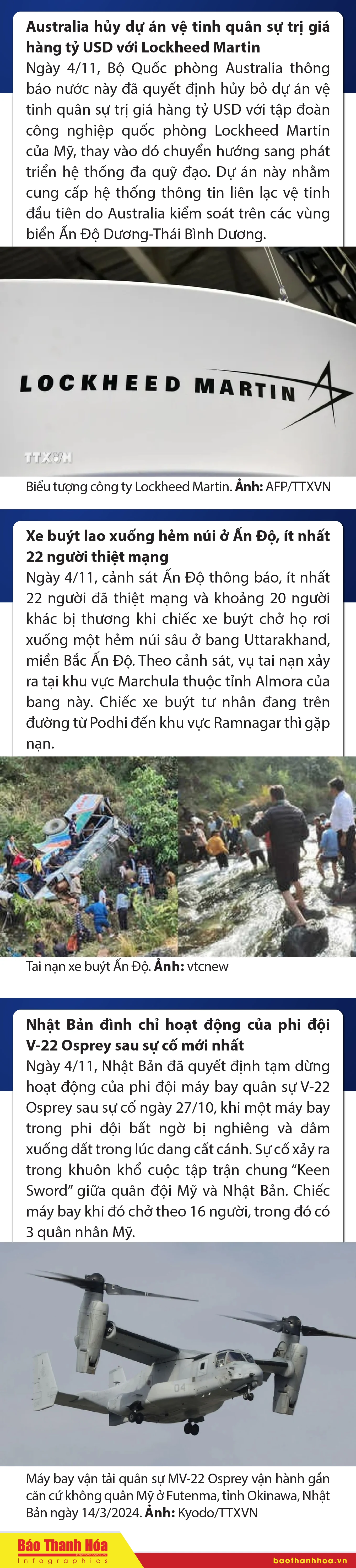 Sự kiện nổi bật trong nước, quốc tế ngày 4/11