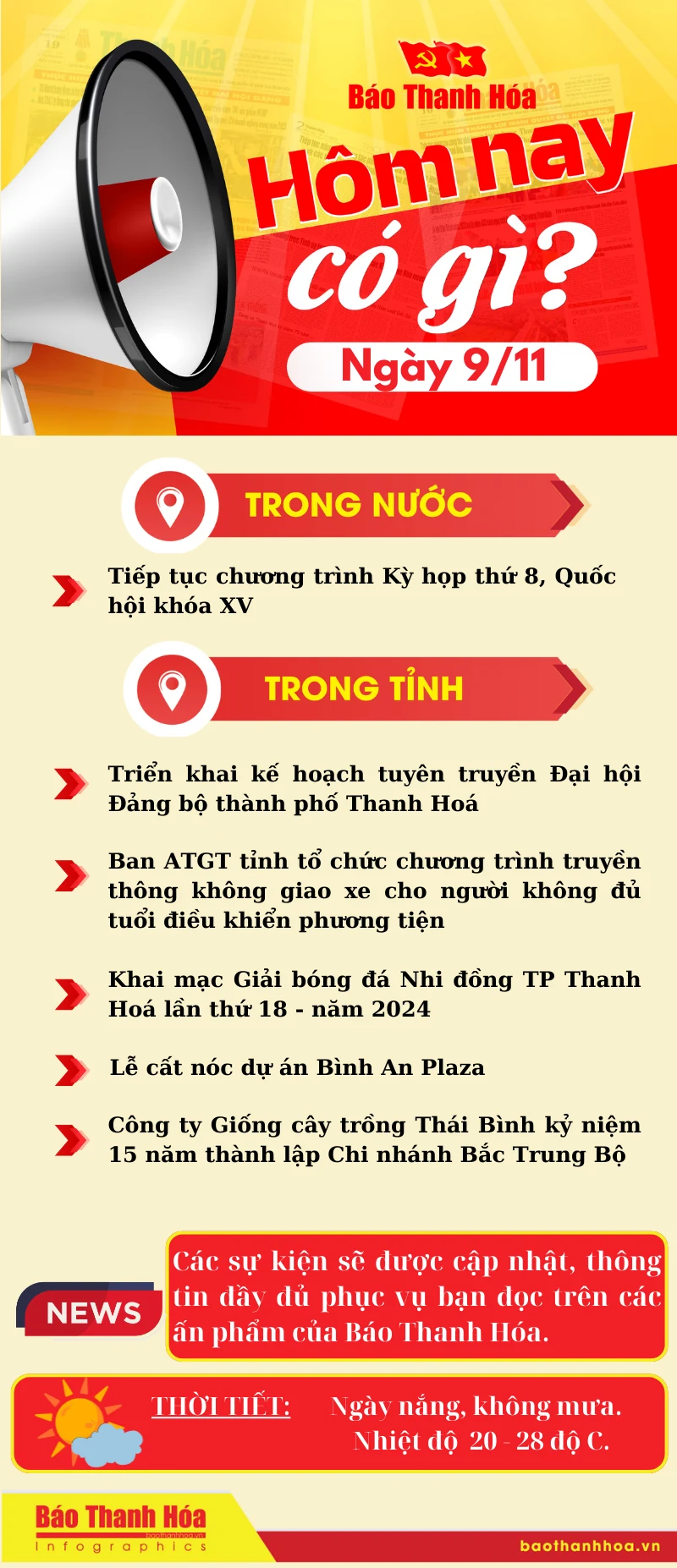 Hôm nay có gì? - Sự kiện nổi bật ngày 9/11/2024
