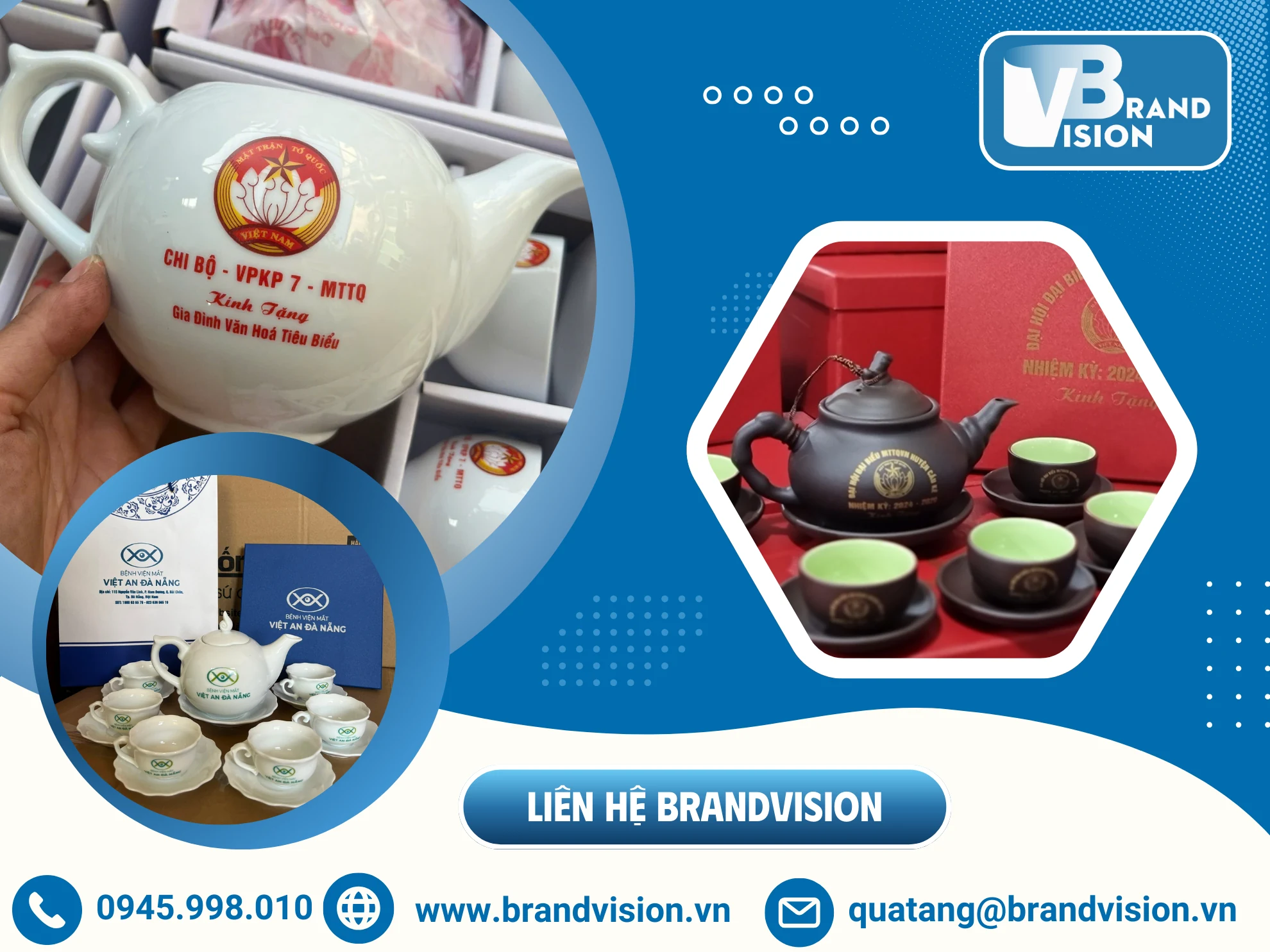 Bộ ấm trà in logo - Giải pháp quà tặng doanh nghiệp chất lượng từ BrandVision