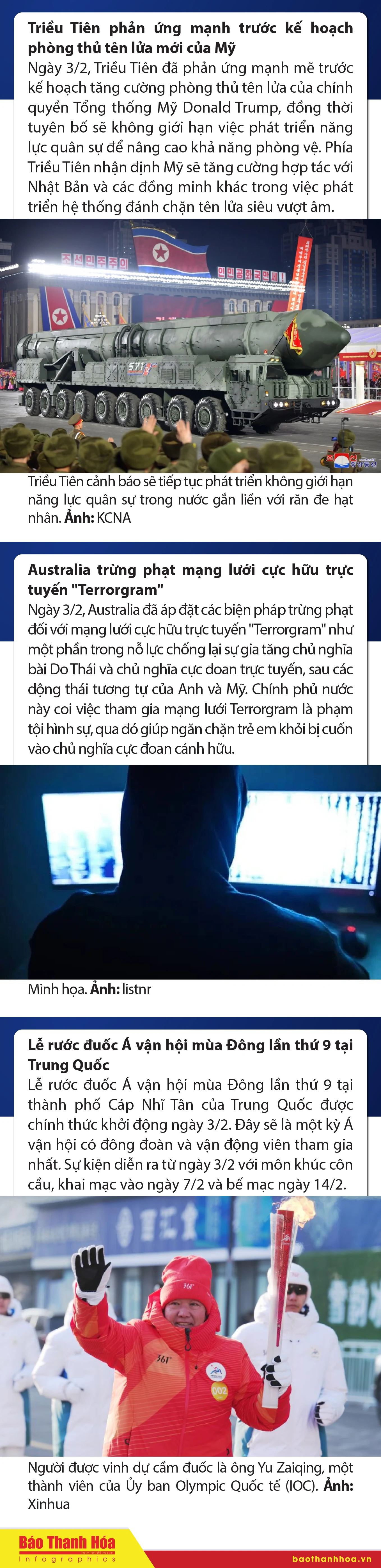 Sự kiện nổi bật trong nước, quốc tế ngày 3/2/2025