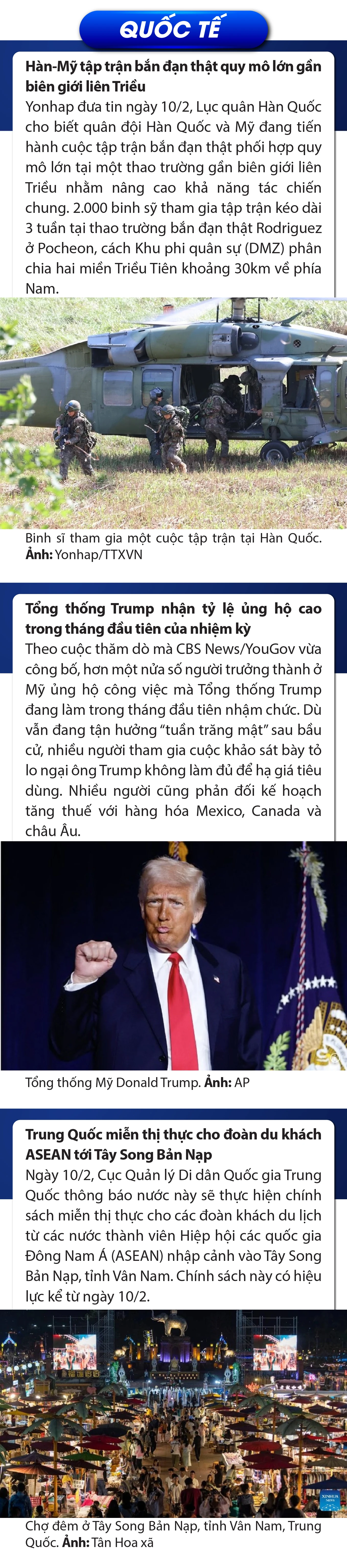 Sự kiện nổi bật trong nước, quốc tế ngày 10/2/2025