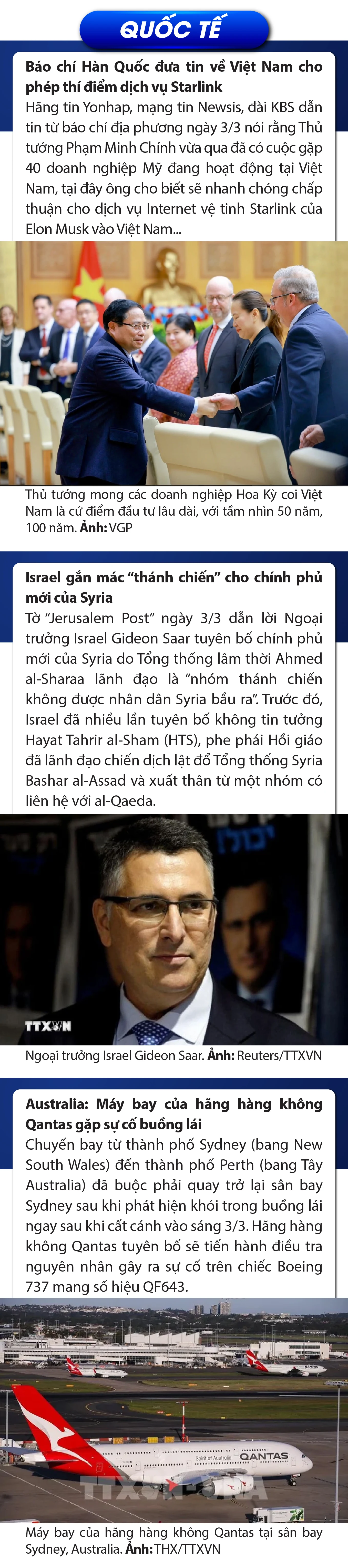 Sự kiện nổi bật trong nước, quốc tế ngày 3/3/2025