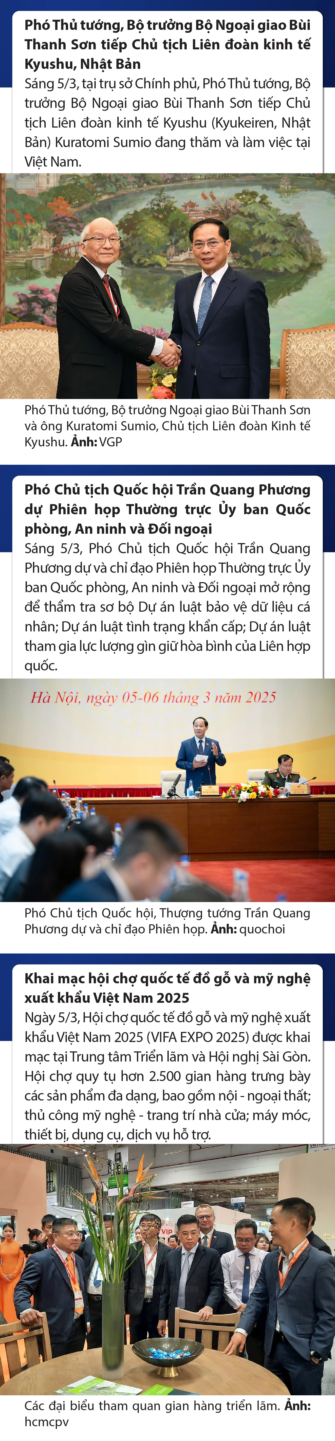 Sự kiện nổi bật trong nước, quốc tế ngày 5/3/2025