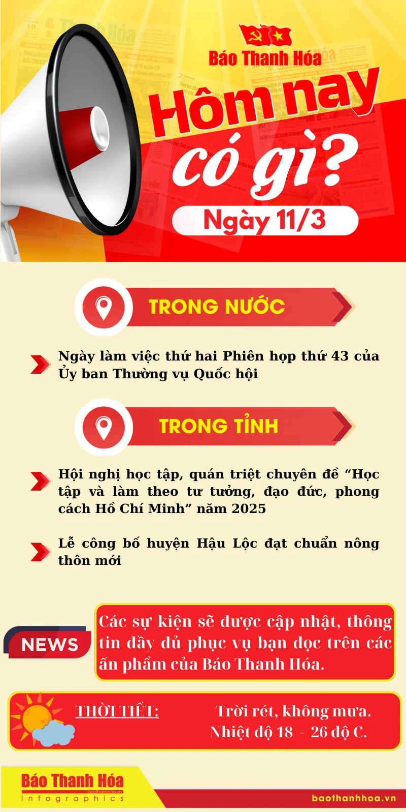Hôm nay có gì? - Sự kiện nổi bật ngày 11/3/2025