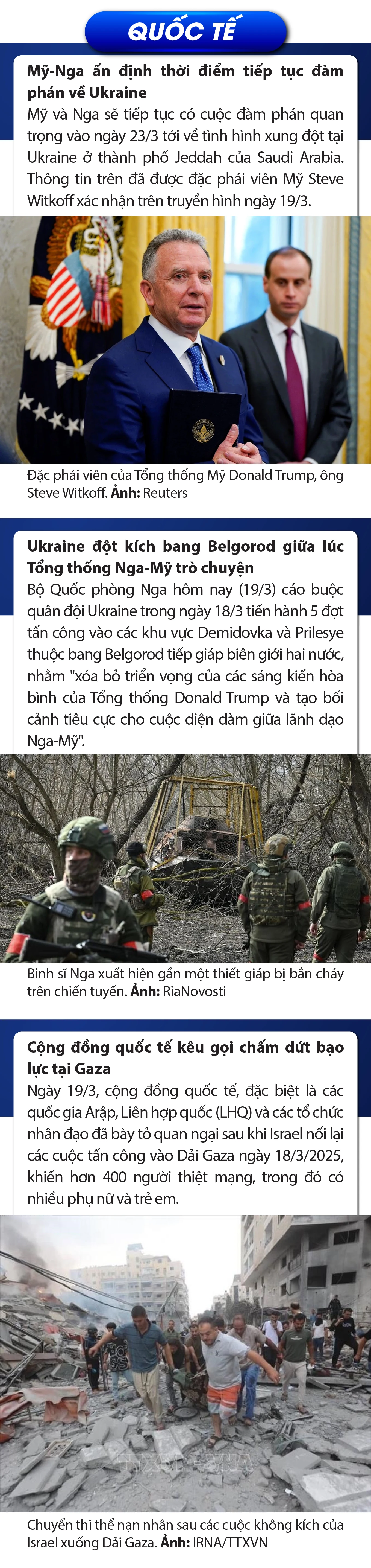 Sự kiện nổi bật trong nước, quốc tế ngày 19/3/2025