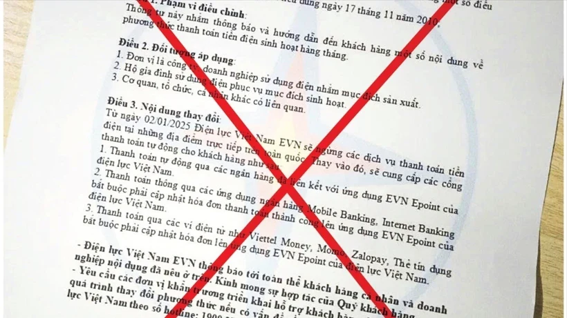Tái diễn tình trạng giả mạo văn bản của Tập đoàn Điện lực để lừa đảo khách hàng