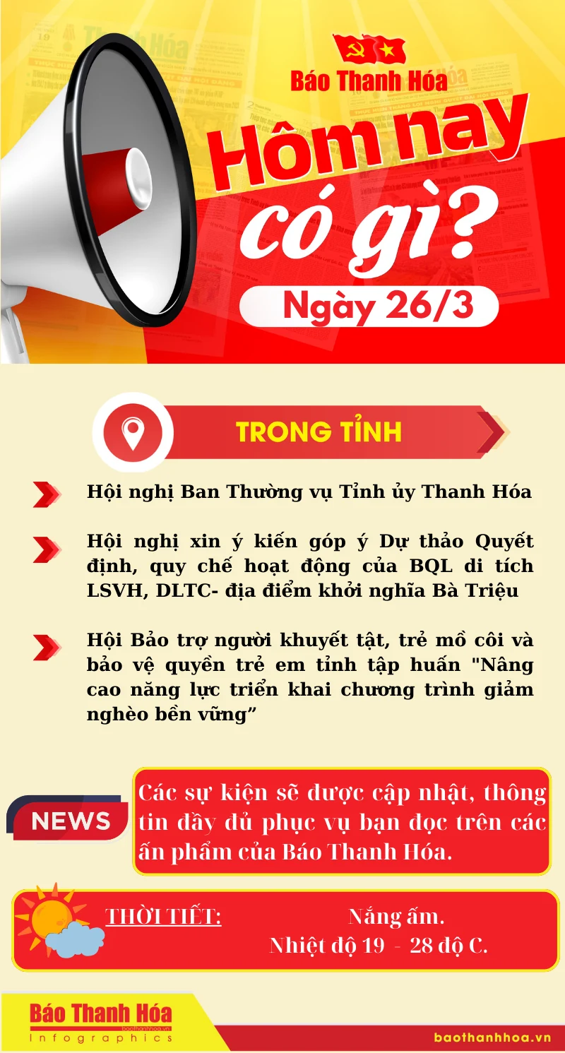 Hôm nay có gì? - Sự kiện nổi bật ngày 26/3/2025
