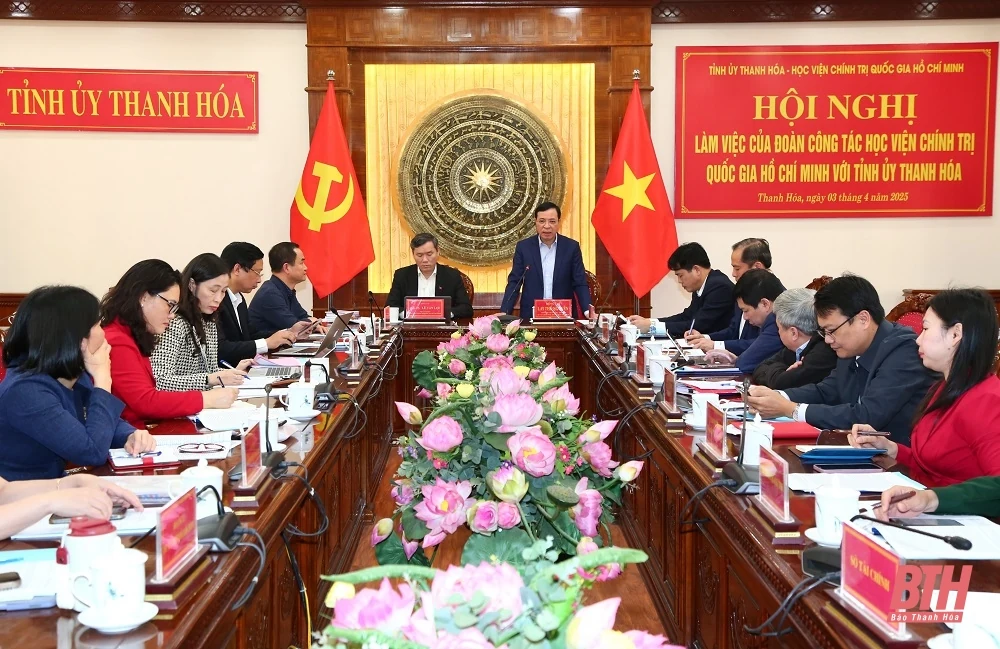 Đoàn công tác Học viện Chính trị Quốc gia Hồ Chí Minh làm việc tại Thanh Hoá