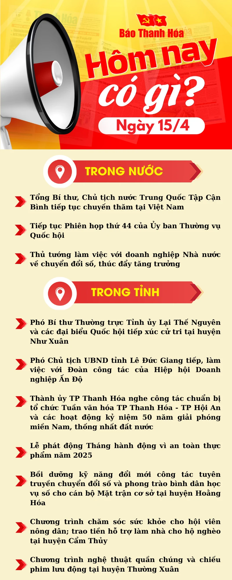 Hôm nay có gì? - Sự kiện nổi bật ngày 15/4/2025