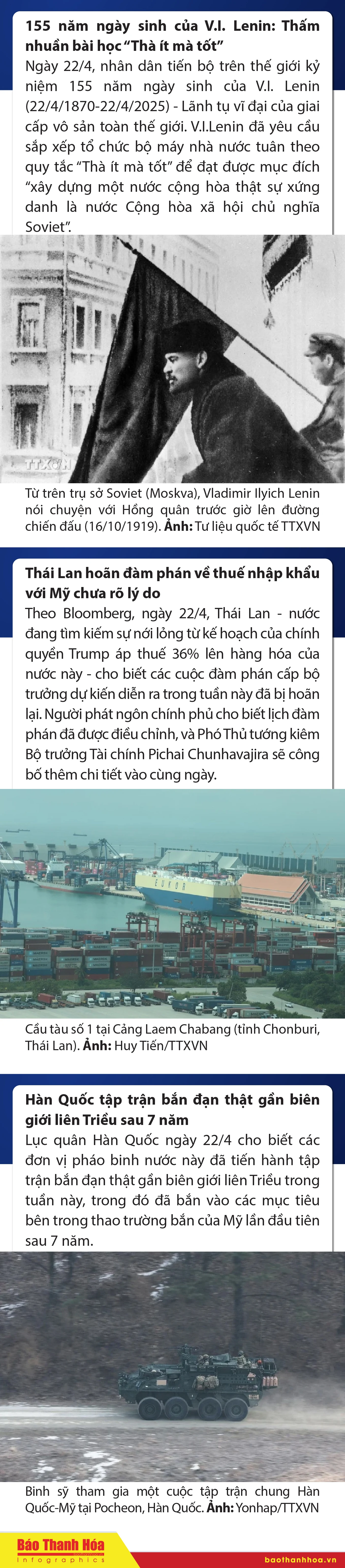 Sự kiện nổi bật trong nước, quốc tế ngày 22/4/2025