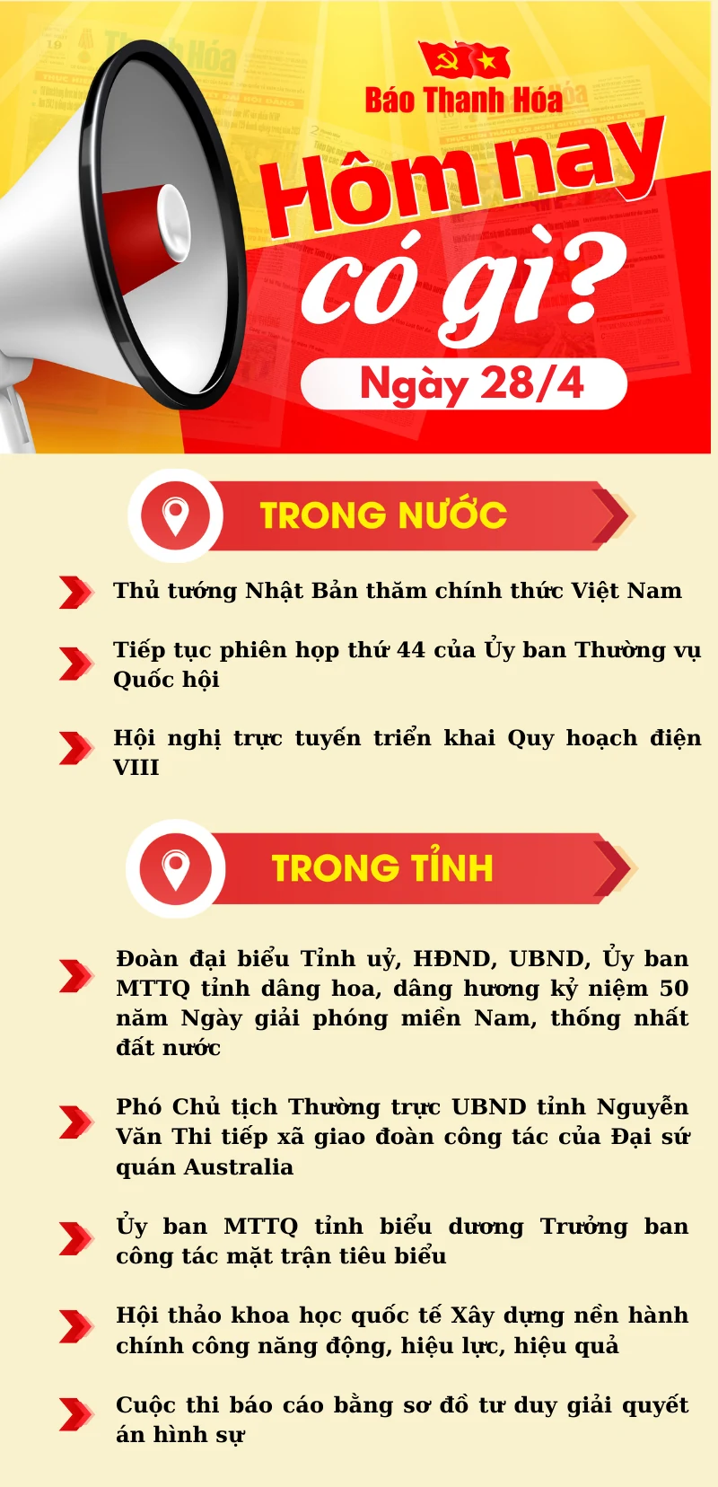 Hôm nay có gì? - Sự kiện nổi bật ngày 28/4/2025