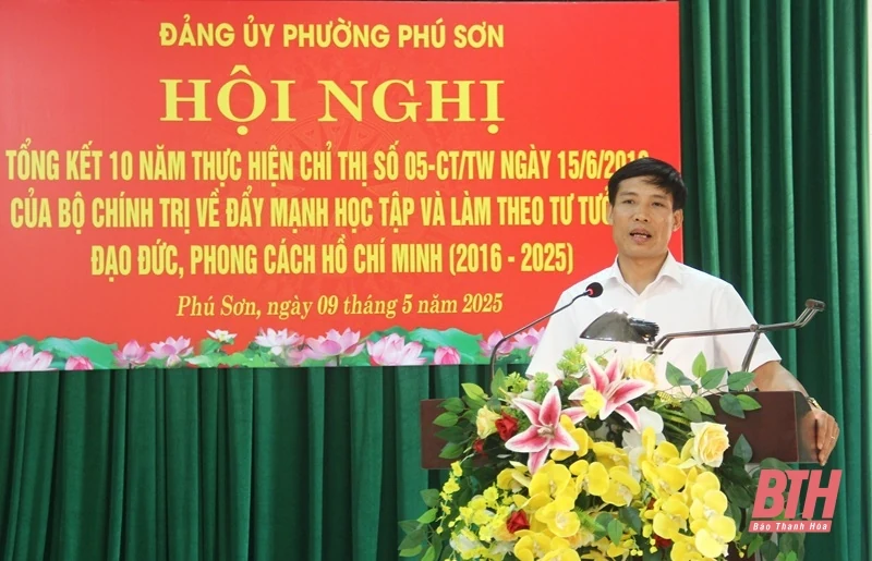 Phường Phú Sơn tổng kết 10 năm thực hiện Chỉ thị số 05-CT/TW
