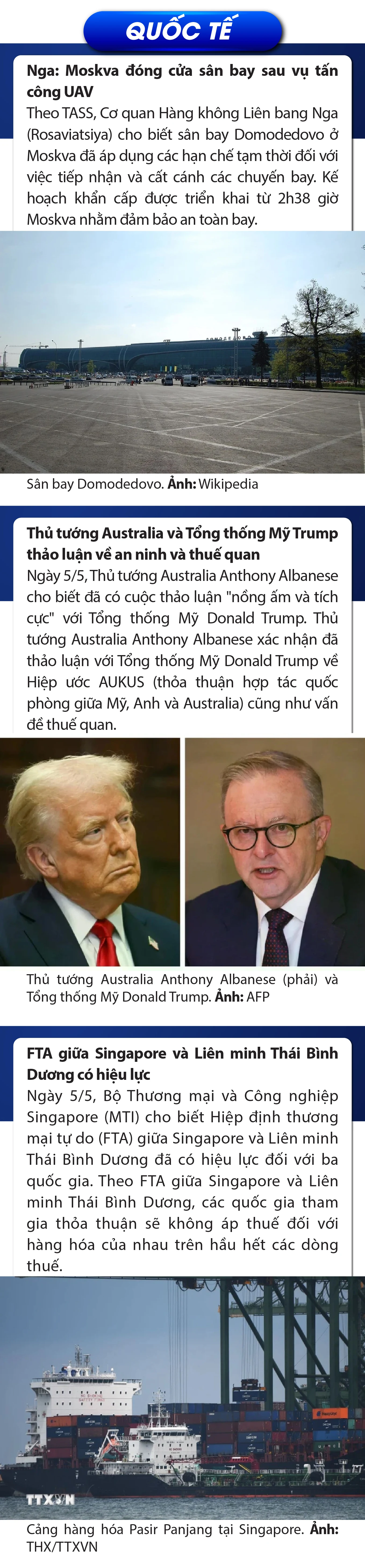 Sự kiện nổi bật trong nước, quốc tế ngày 5/5/2025