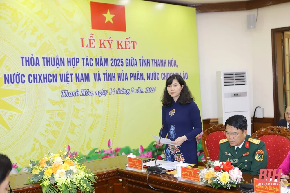 Hai tỉnh Thanh Hóa - Hủa Phăn hội đàm, ký kết thỏa thuận hợp tác năm 2025