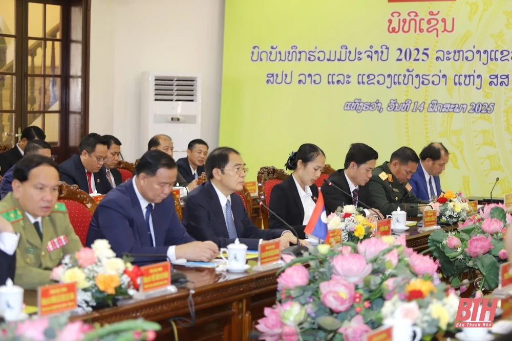 Hai tỉnh Thanh Hóa - Hủa Phăn hội đàm, ký kết thỏa thuận hợp tác năm 2025