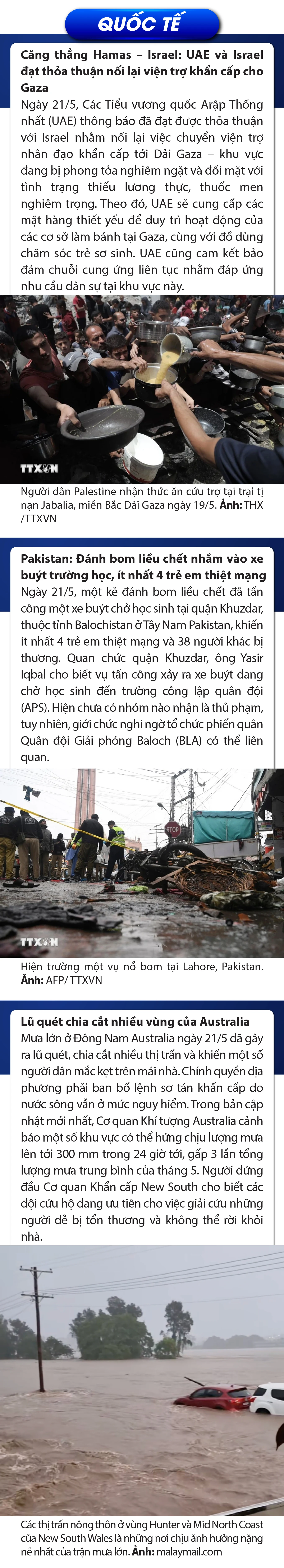 Sự kiện nổi bật trong nước, quốc tế ngày 21/5/2025