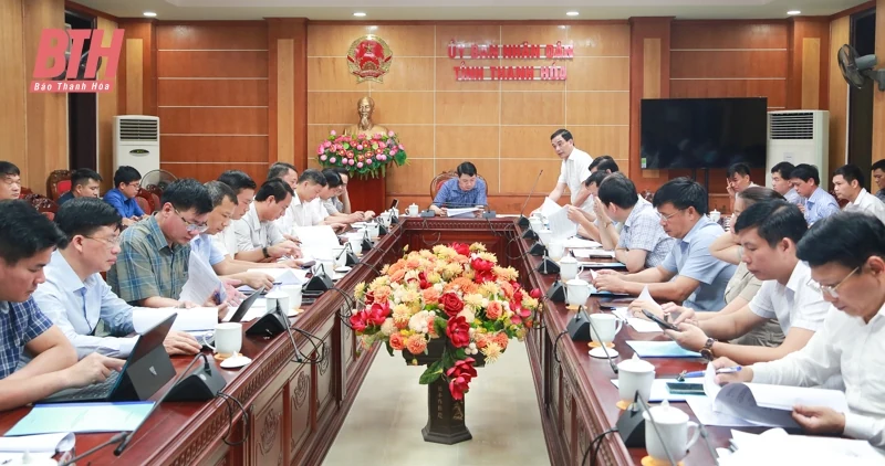 Phó Chủ tịch UBND tỉnh Lê Đức Giang nghe báo cáo một số nội dung của ngành Nông nghiệp và Môi trường