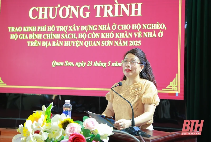 40 hộ khó khăn của huyện Quan Sơn được hỗ trợ kinh phí xây dựng nhà ở theo Chỉ thị 22